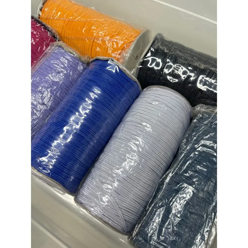LOT 7 — Rolls Multicolor Elastic Cord Trim String — Sewing Crafts Masks — 4.6lbs